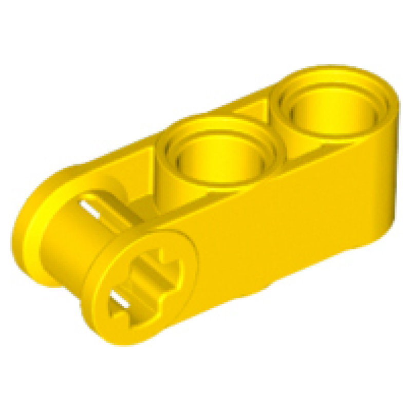 Technic, As en Pin Koppeling Loodrecht 3L met 2 pin gaten Yellow